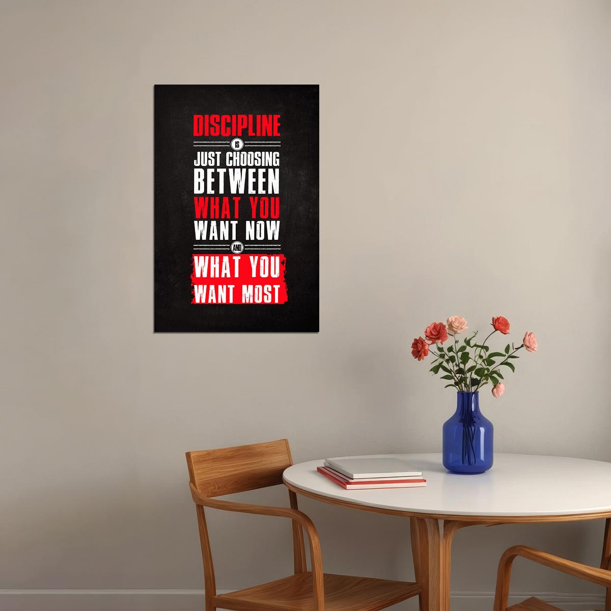 Discipline Motivational Quotes Awareness Gift Poster Wall Art Print Home Wall Decor - xonomax