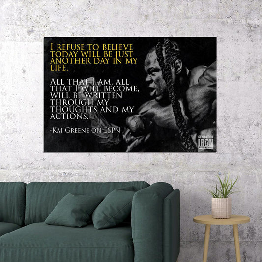 Bodybuilding Kai Greene Motivational Quotes Fitness Workout Poster Wall Art Print Home Wall Decor - xonomax
