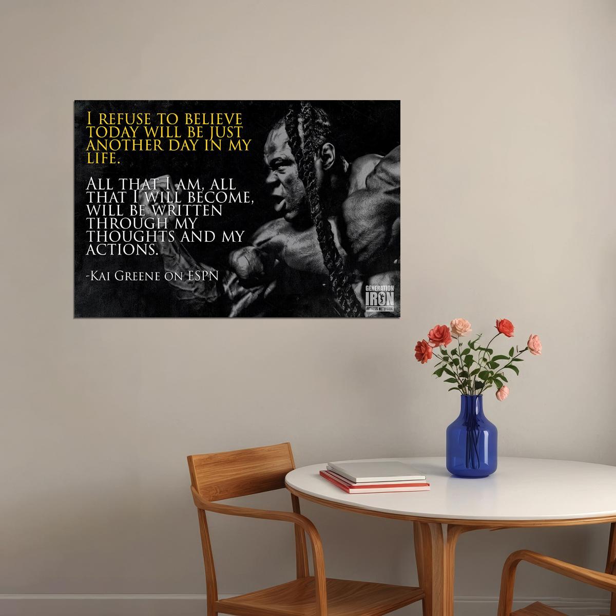 Bodybuilding Kai Greene Motivational Quotes Fitness Workout Poster Wall Art Print Home Wall Decor - xonomax