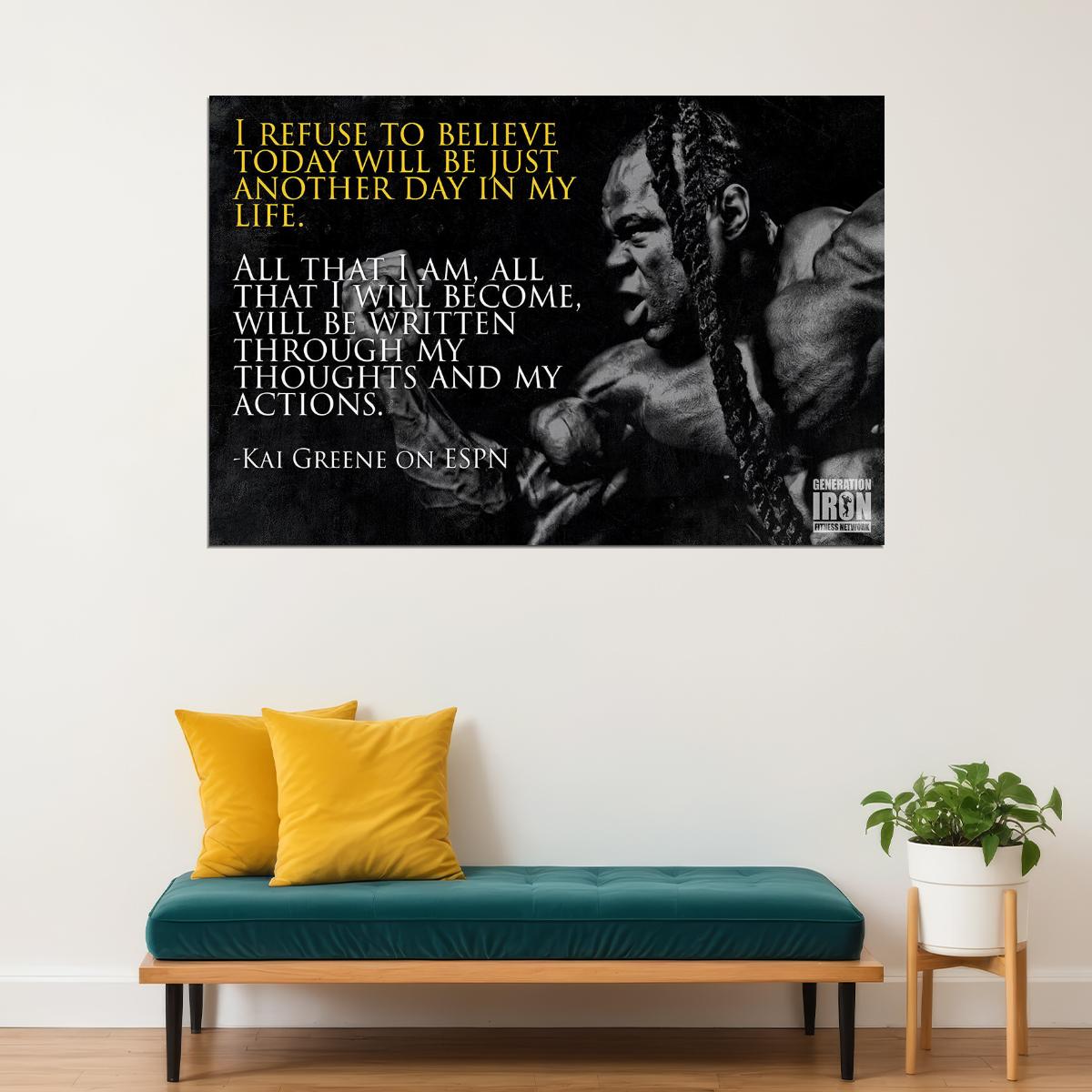 Bodybuilding Kai Greene Motivational Quotes Fitness Workout Poster Wall Art Print Home Wall Decor - xonomax