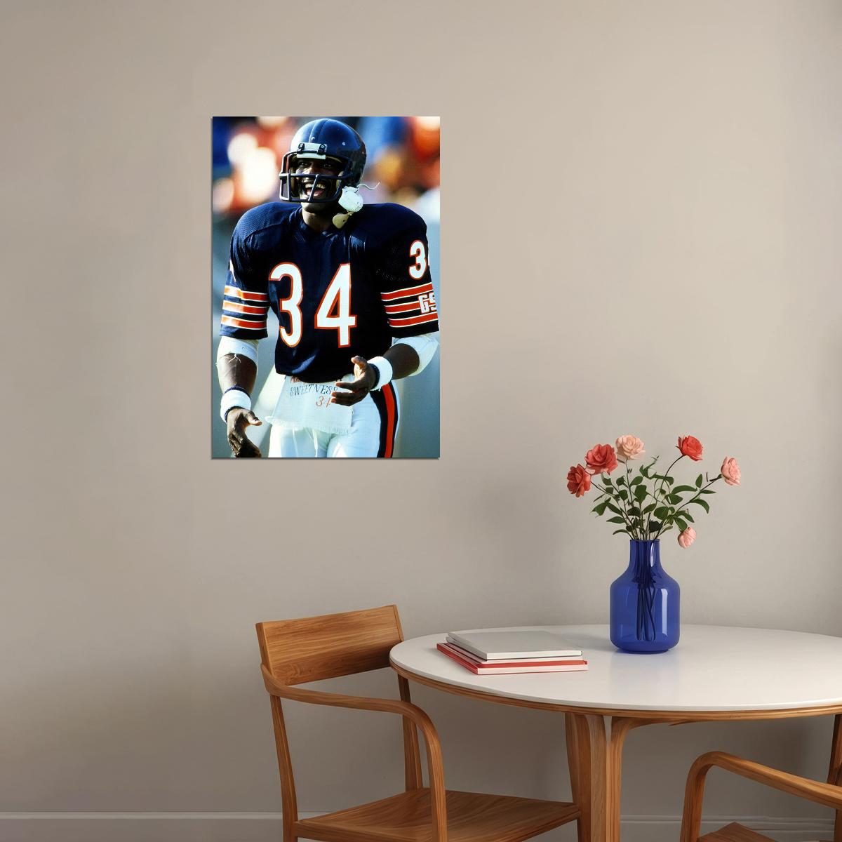 Walter Payton Chicago American Football Player Poster Wall Art Print Home Wall Decor - xonomax