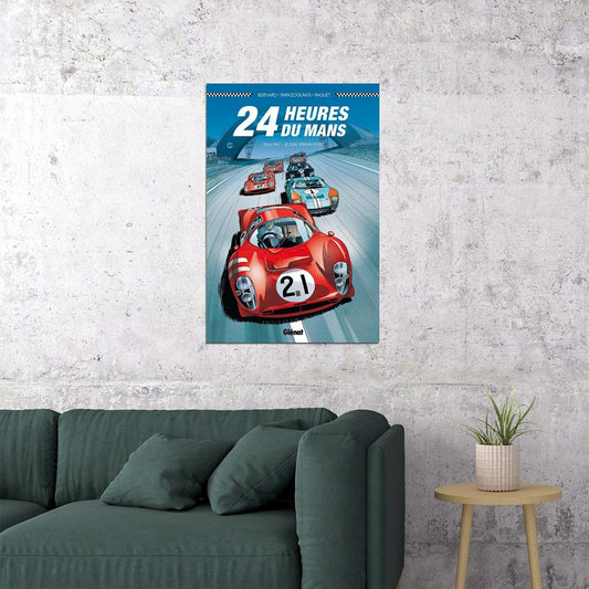 24 Heures Le Mans 1964-1967 Vintage Racing Travel Poster Wall Art Print Home Wall Decor - xonomax