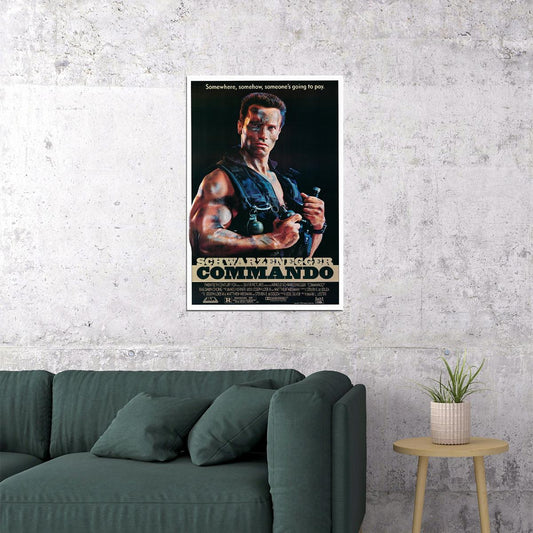 Commando Movie Action Adventure Thriller Schwarzenegger Poster Wall Art Print Home Wall Decor - xonomax