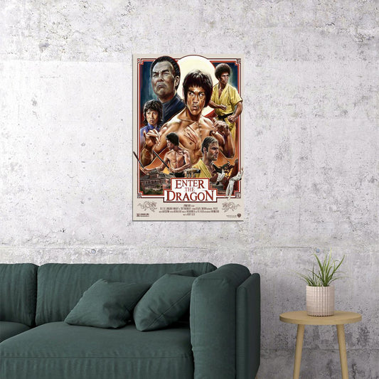 Enter The Dragon Bruce Lee Movie Action Thriller Poster Wall Art Print Home Wall Decor - xonomax