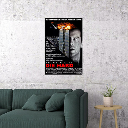Die Hard Movie Action Thriller Crime Poster Wall Art Print Home Wall Decor - xonomax