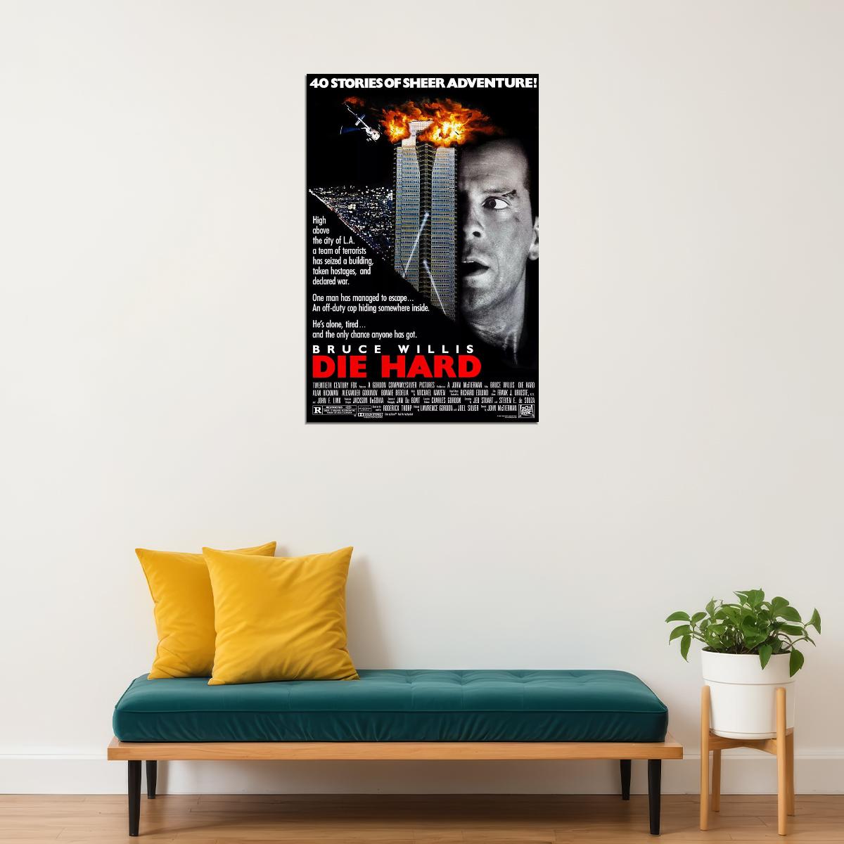 Die Hard Movie Action Thriller Crime Poster Wall Art Print Home Wall Decor - xonomax
