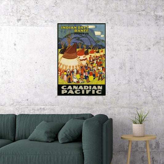 Candian Pacific 1925 Banff Indian Day Vintage Style Travel Poster Wall Art Print Home Wall Decor - xonomax
