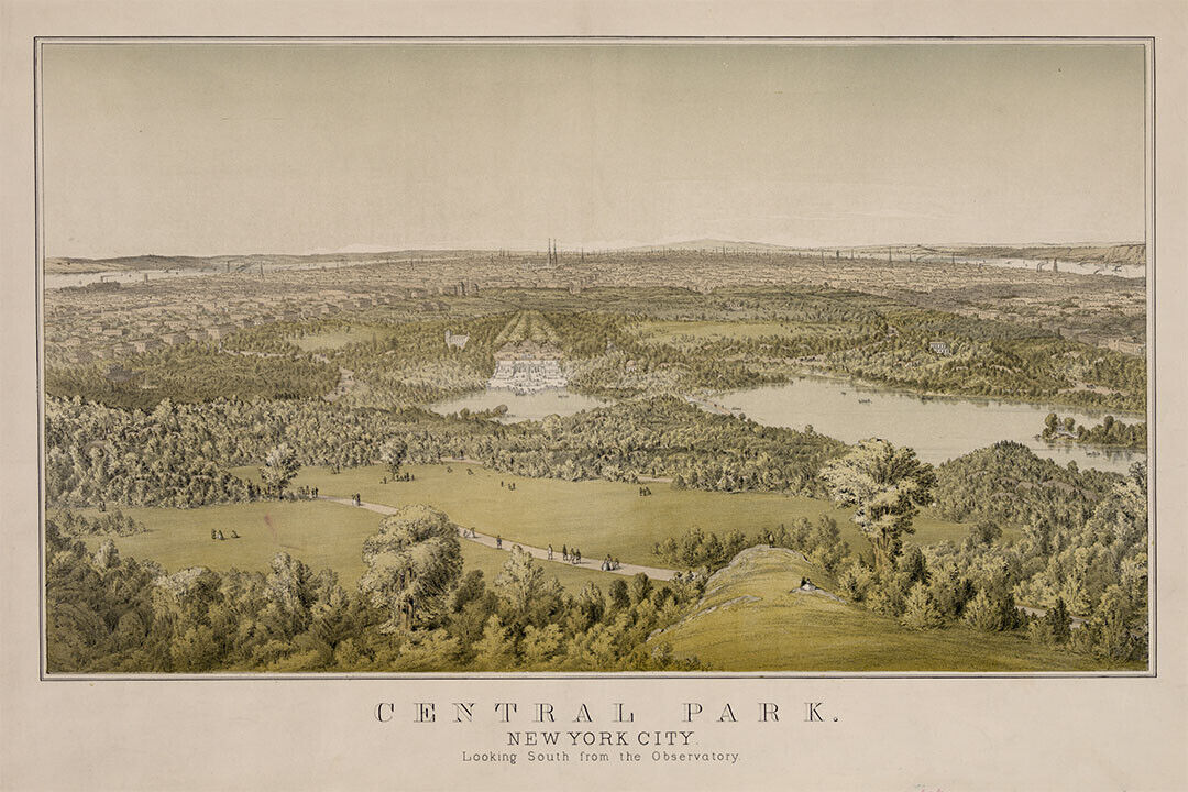 Central Park New York 1859 Historic Panoramic Town Map Poster Wall Art Print Home Wall Decor - xonomax