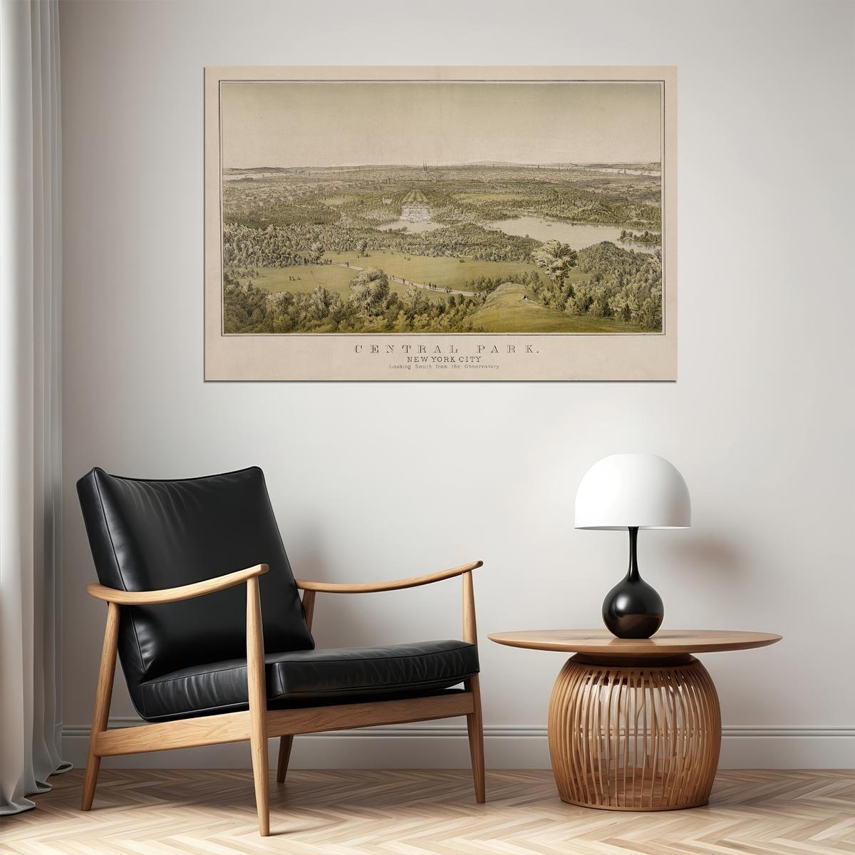 Central Park New York 1859 Historic Panoramic Town Map Poster Wall Art Print Home Wall Decor - xonomax