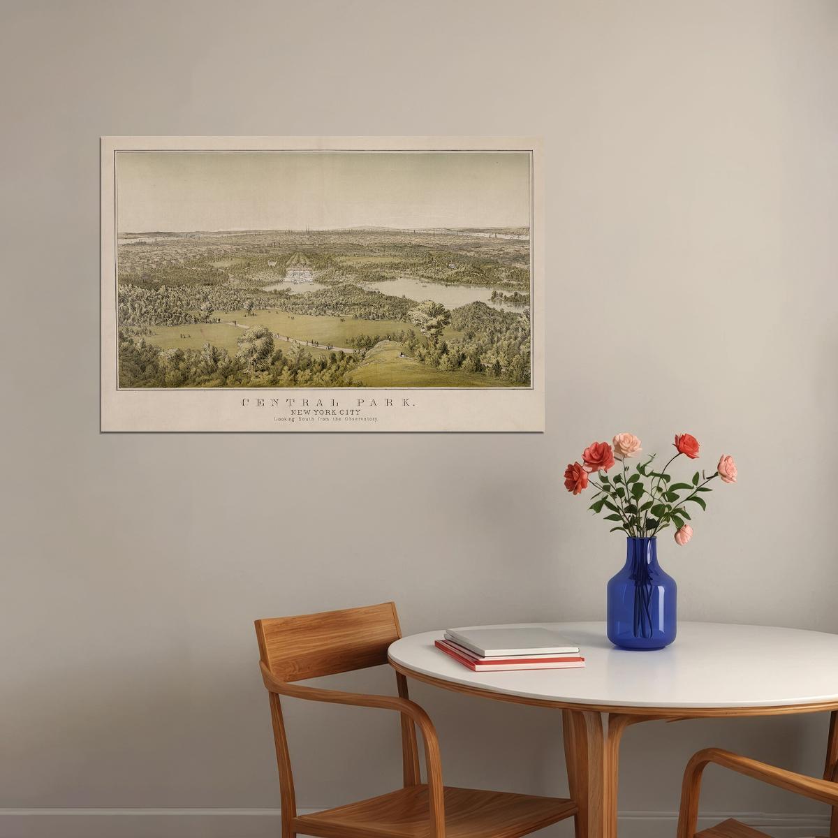 Central Park New York 1859 Historic Panoramic Town Map Poster Wall Art Print Home Wall Decor - xonomax