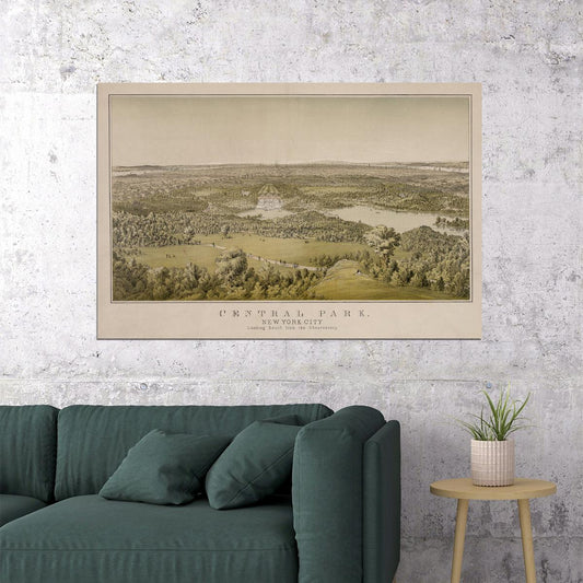 Central Park New York 1859 Historic Panoramic Town Map Poster Wall Art Print Home Wall Decor - xonomax