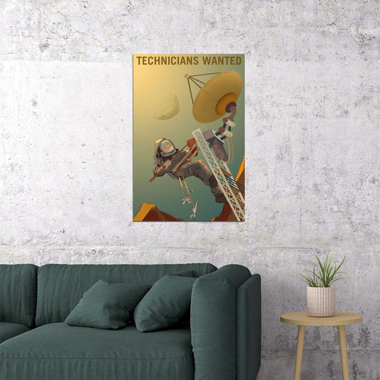 Technicians Wanted On Mars Nasa Space Exploration Travel Poster Wall Art Print Home Wall Decor - xonomax