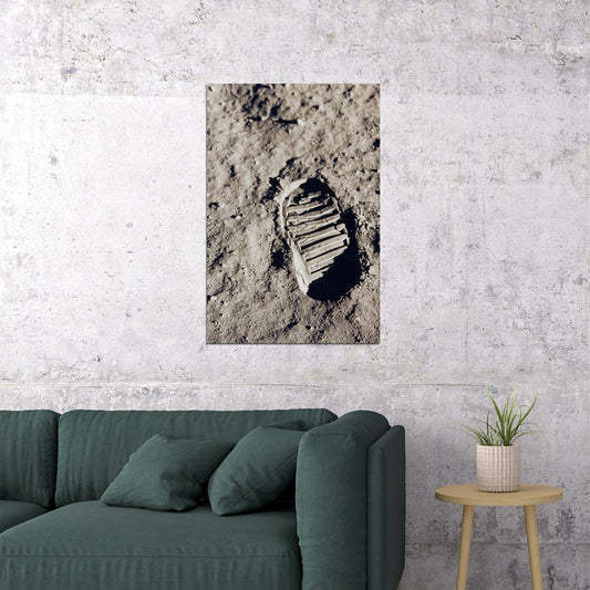 Apollo 11 Moon Landing Buzz Aldrins Footprint Poster Wall Art Print Home Wall Decor - xonomax