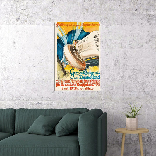 1935 German Grand Prix Vintage Style Auto Racing Poster Wall Art Print Home Wall Decor - xonomax