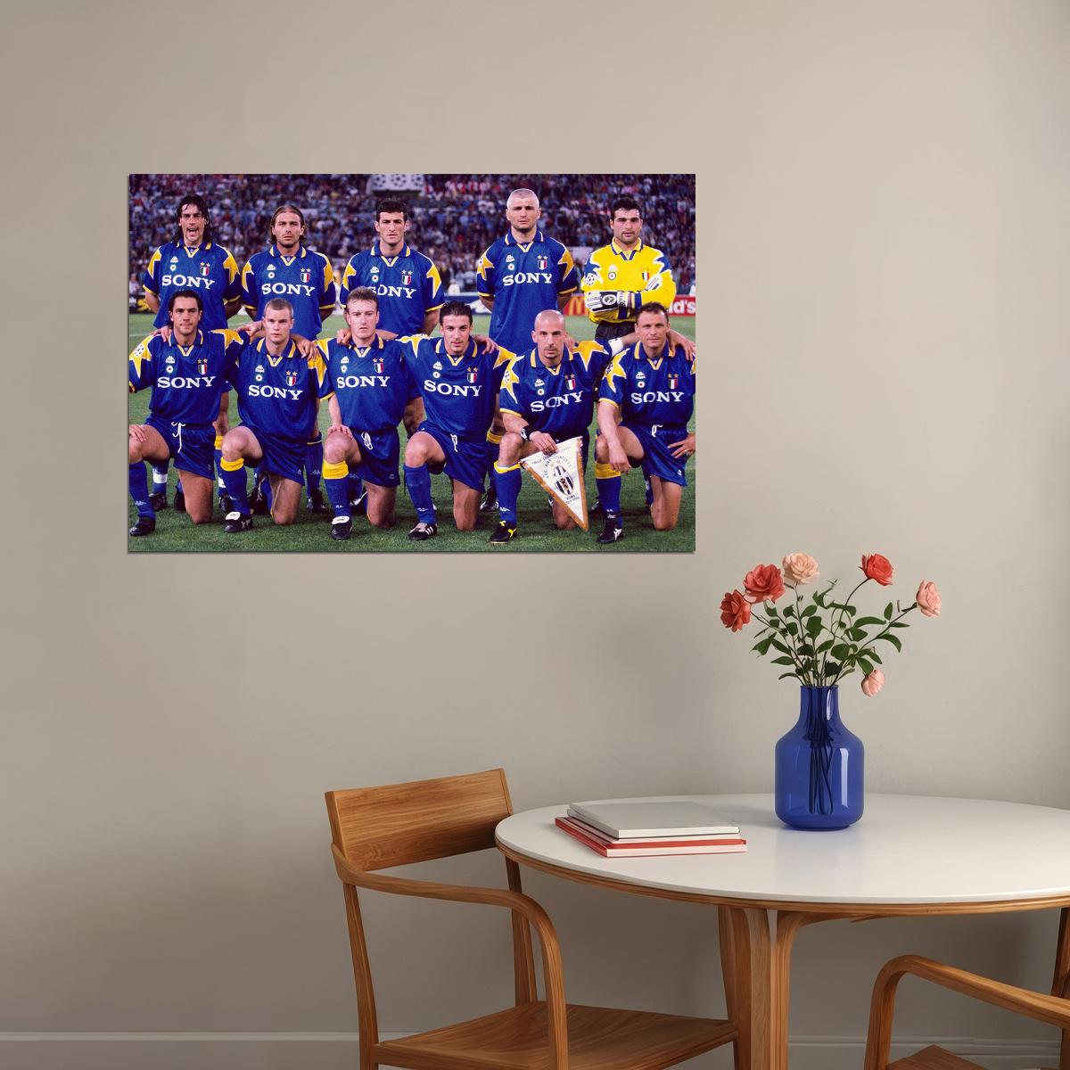 1995-96 Champions League Winners Juventus Poster Wall Art Print Home Wall Decor - xonomax