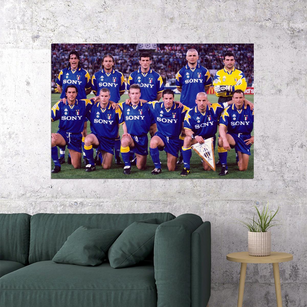 1995-96 Champions League Winners Juventus Poster Wall Art Print Home Wall Decor - xonomax