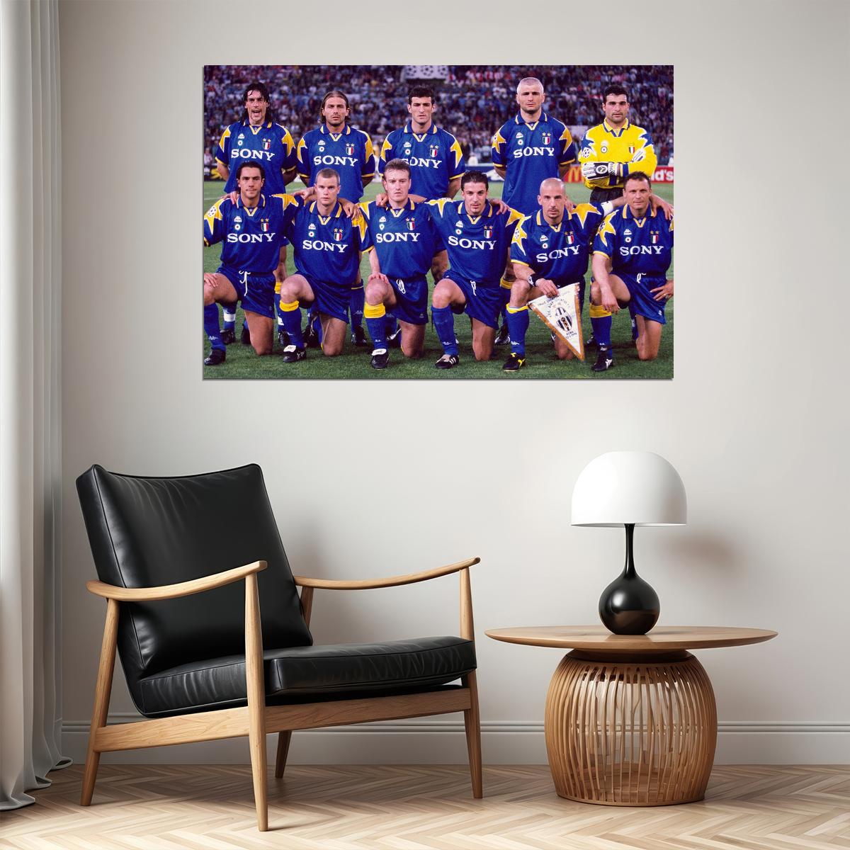 1995-96 Champions League Winners Juventus Poster Wall Art Print Home Wall Decor - xonomax