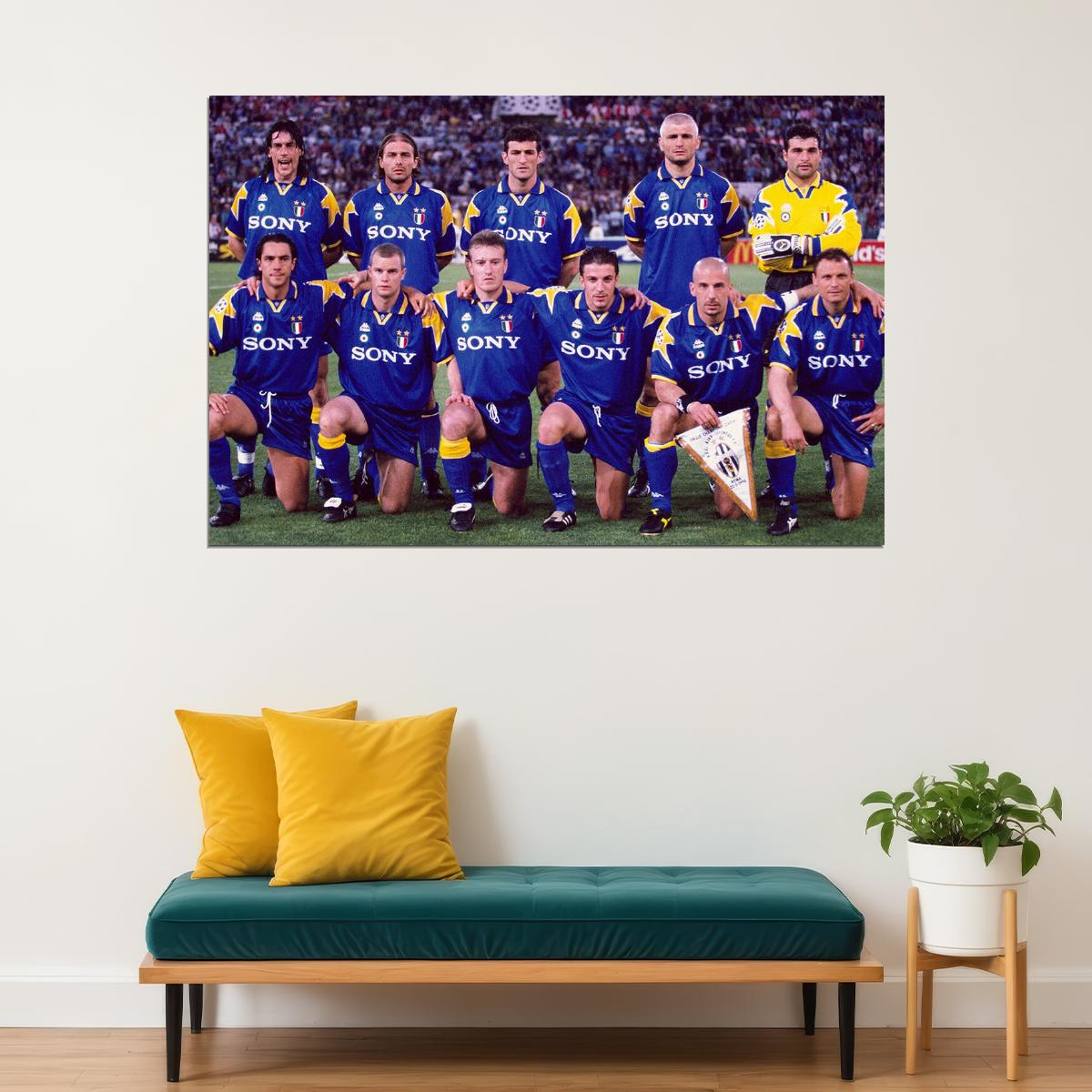 1995-96 Champions League Winners Juventus Poster Wall Art Print Home Wall Decor - xonomax