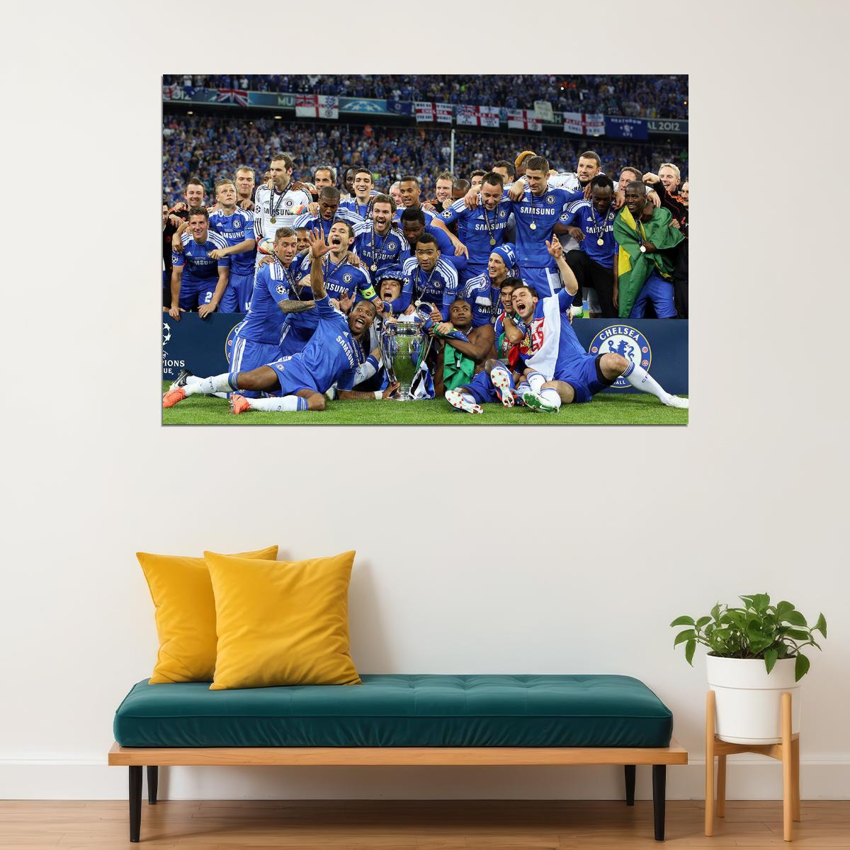 2011-12 Champions League Winners Soccer Chelsea Poster Wall Art Print Home Wall Decor - xonomax