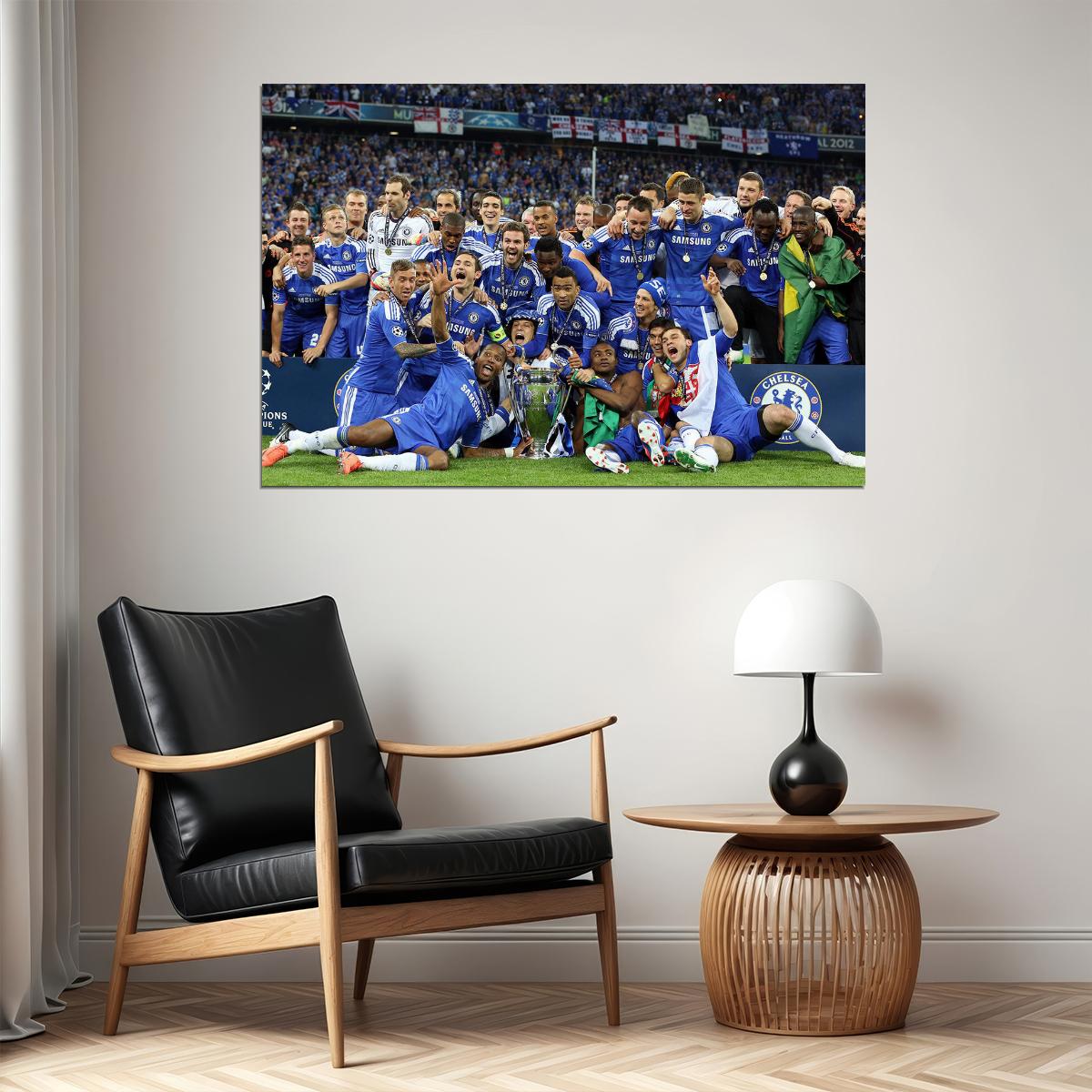2011-12 Champions League Winners Soccer Chelsea Poster Wall Art Print Home Wall Decor - xonomax