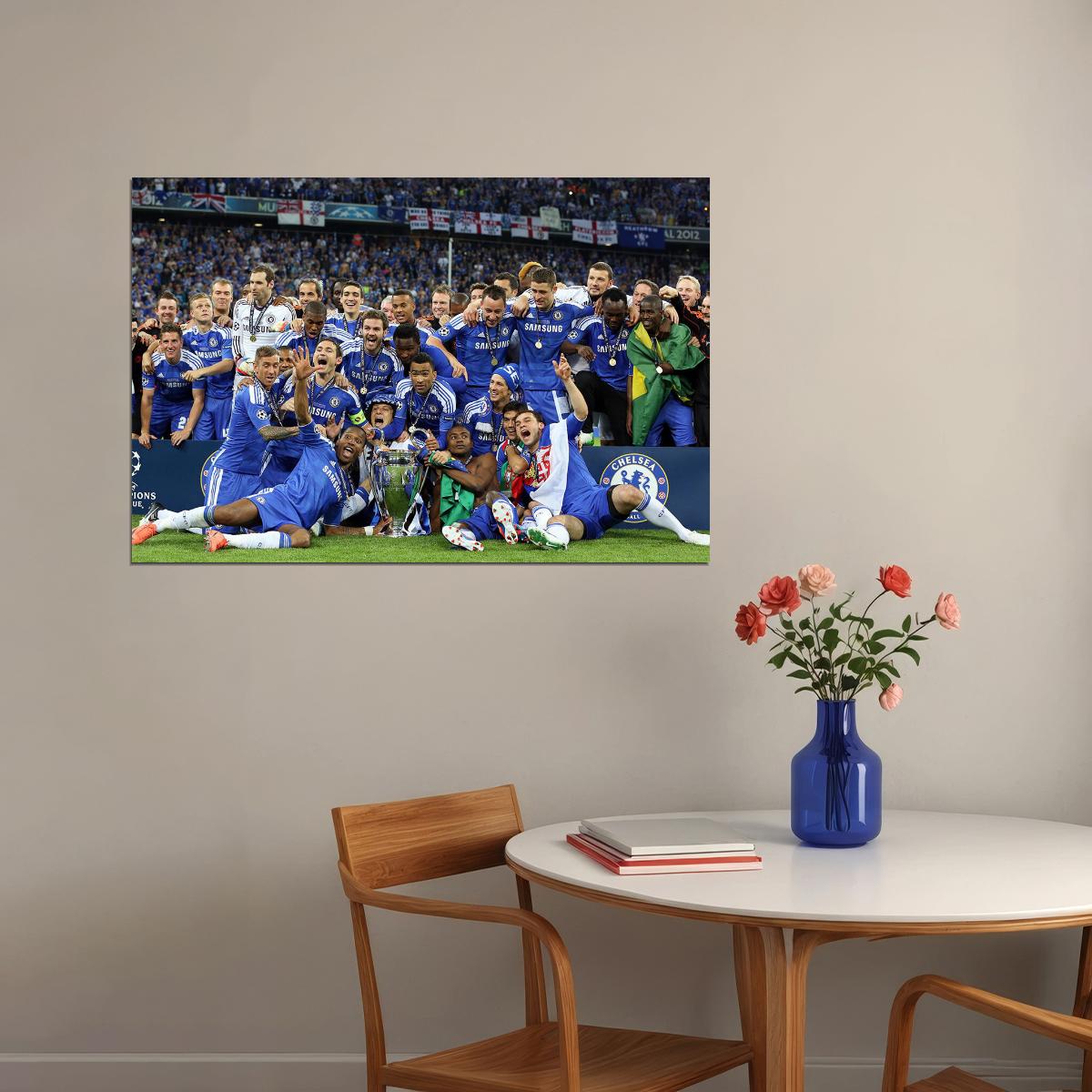 2011-12 Champions League Winners Soccer Chelsea Poster Wall Art Print Home Wall Decor - xonomax