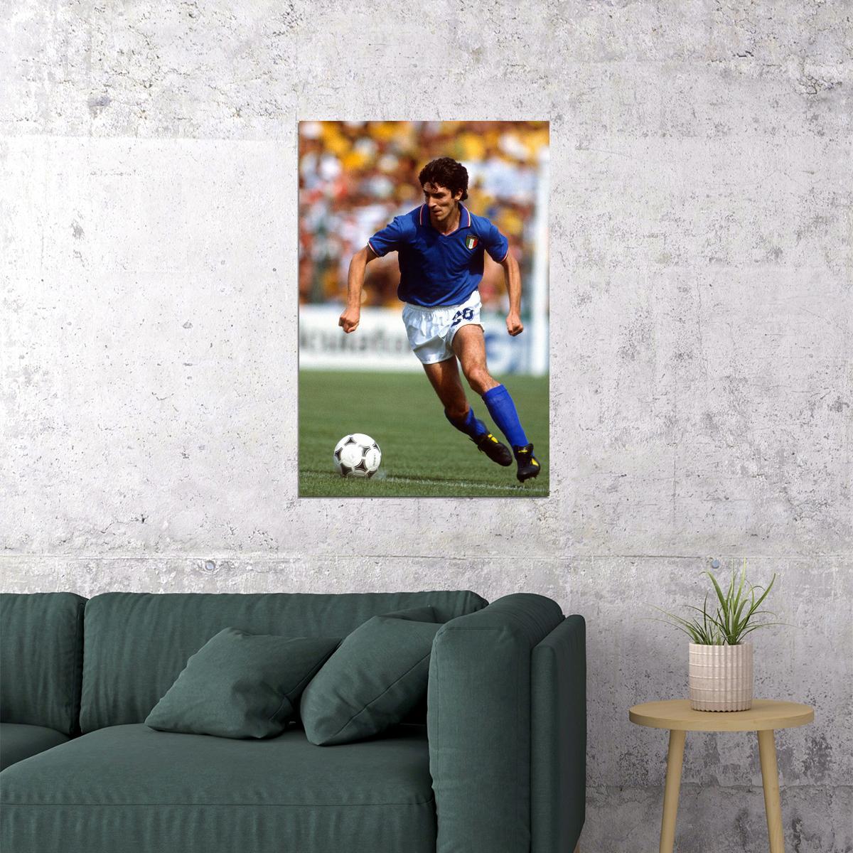 Paolo Rossi Former Italy Football Player Poster Wall Art Print Home Wall Decor - xonomax