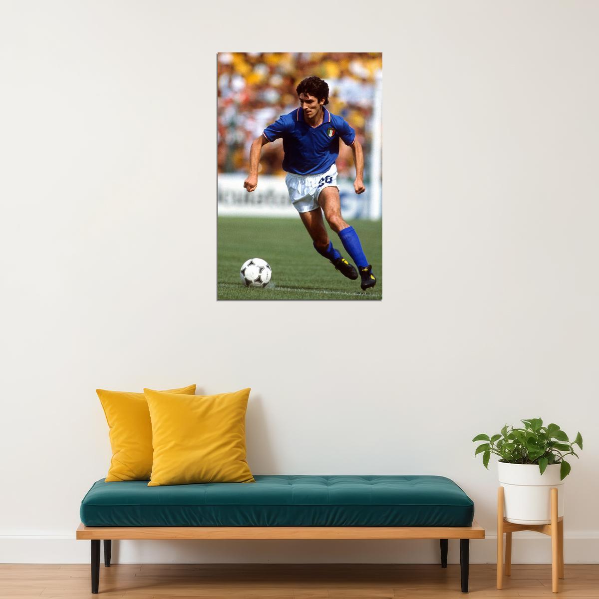 Paolo Rossi Former Italy Football Player Poster Wall Art Print Home Wall Decor - xonomax