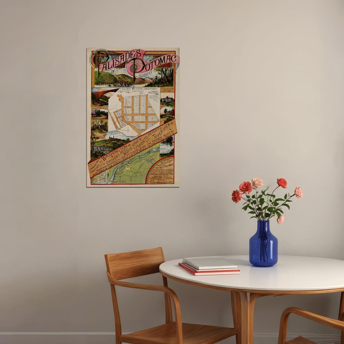 Palisades Of The Potomac Suburban Land Map Washington Dc Poster Wall Art Print Home Wall Decor
