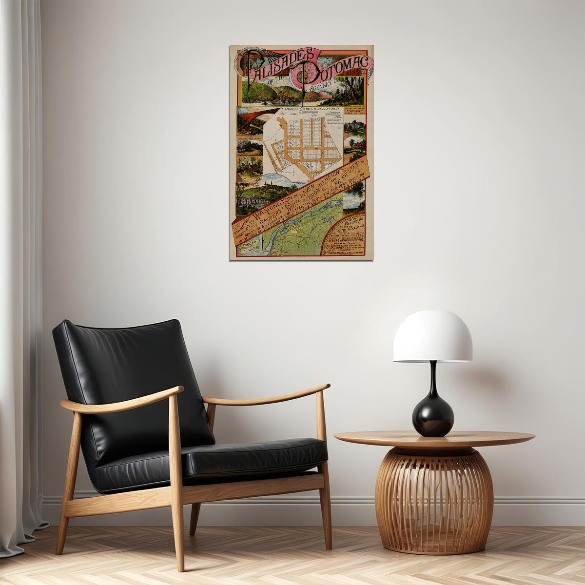Palisades Of The Potomac Suburban Land Map Washington Dc Poster Wall Art Print Home Wall Decor