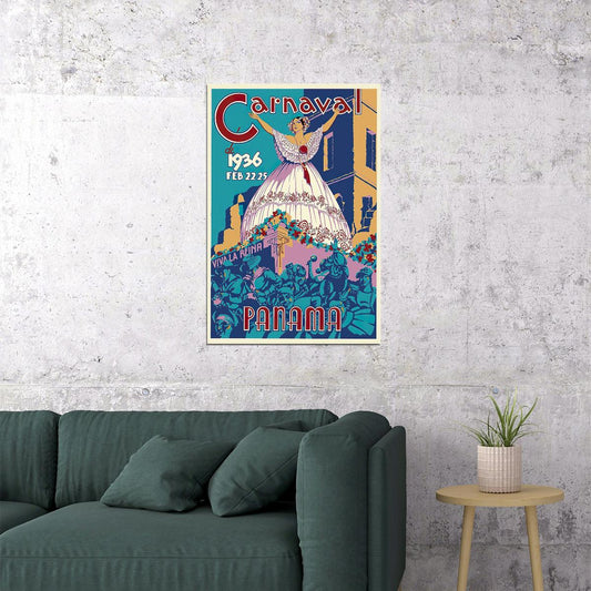 1936 Panama Carnival Vintage Style Travel Poster Wall Art Print Home Wall Decor - xonomax