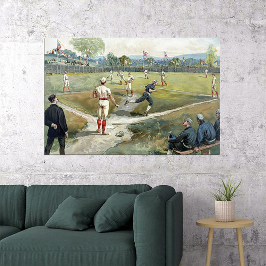 1887 Classic Baseball Game Vintage Sports Poster Wall Art Print Home Wall Decor - xonomax