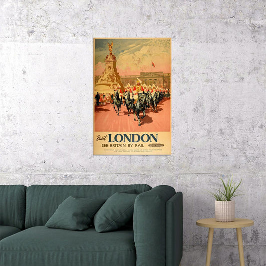 1953 Visit London In Coronation Year Vintage Style Travel Poster Wall Art Print Home Wall Decor - xonomax