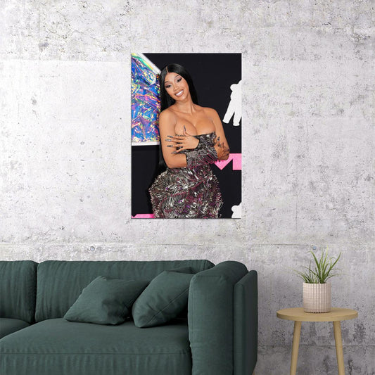 Cardi B American Fashion Female Rapper Actress Poster Wall Art Print Home Wall Decor - xonomax