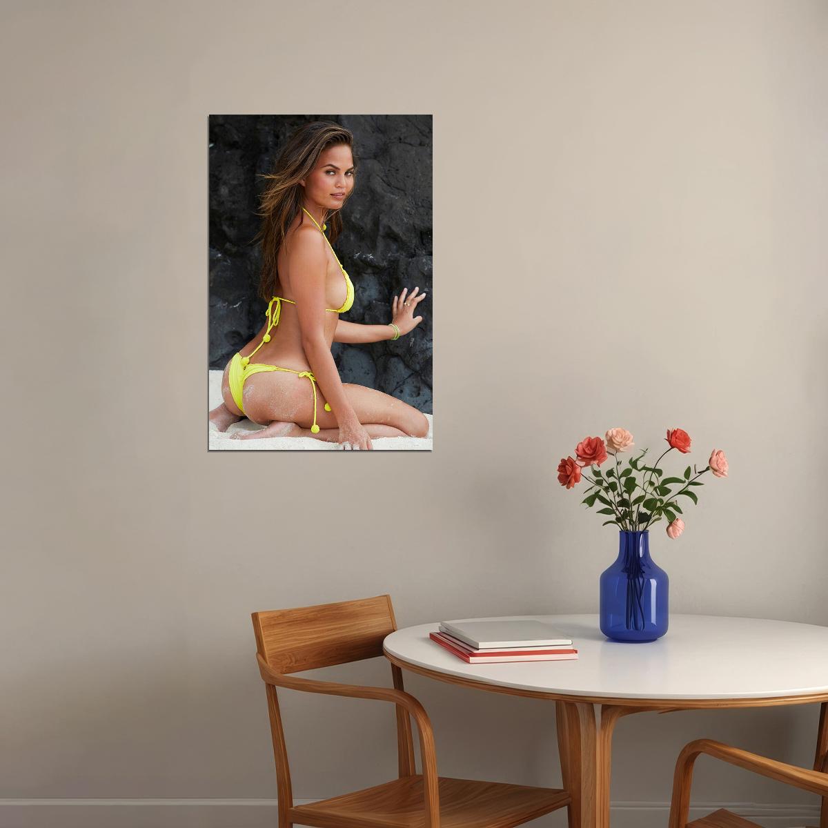 Chrissy Teigen American Old Model And Scriptwriter Poster Wall Art Print Home Wall Decor - xonomax