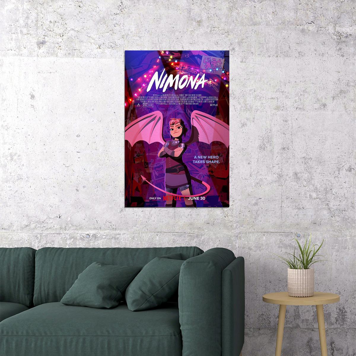 Nimona Animation Action Comedy Adventure Poster Wall Art Print Home Wall Decor - xonomax