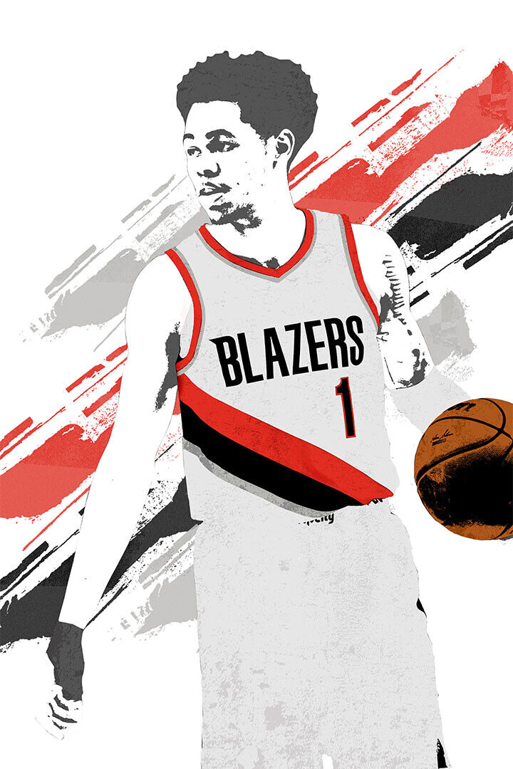 Anfernee Simons Portland Basketball Star Player Poster Wall Art Print Home Wall Decor - xonomax
