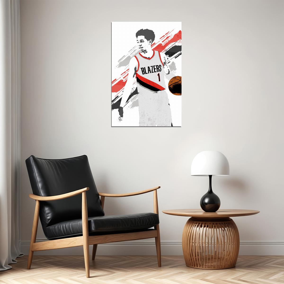 Anfernee Simons Portland Basketball Star Player Poster Wall Art Print Home Wall Decor - xonomax