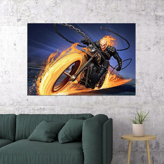Sweden Cult Biker Ghost Rider Motorcycle Poster Wall Art Print Home Wall Decor - xonomax