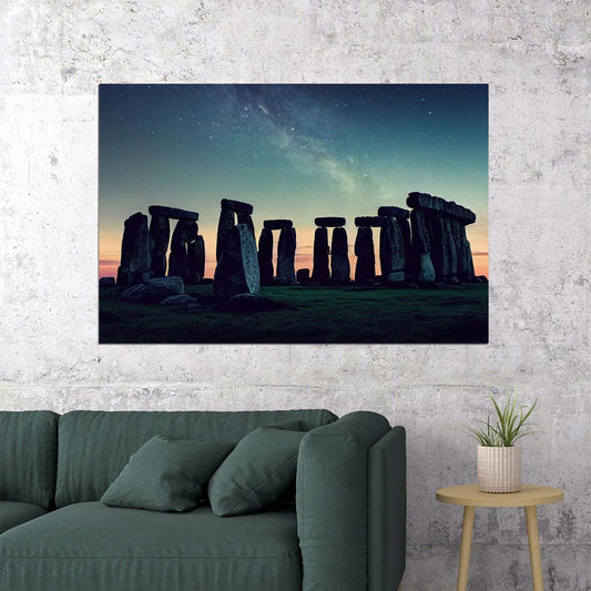 Stonehenge Starry Night England Monument Landscape Poster Wall Art Print Home Wall Decor - xonomax