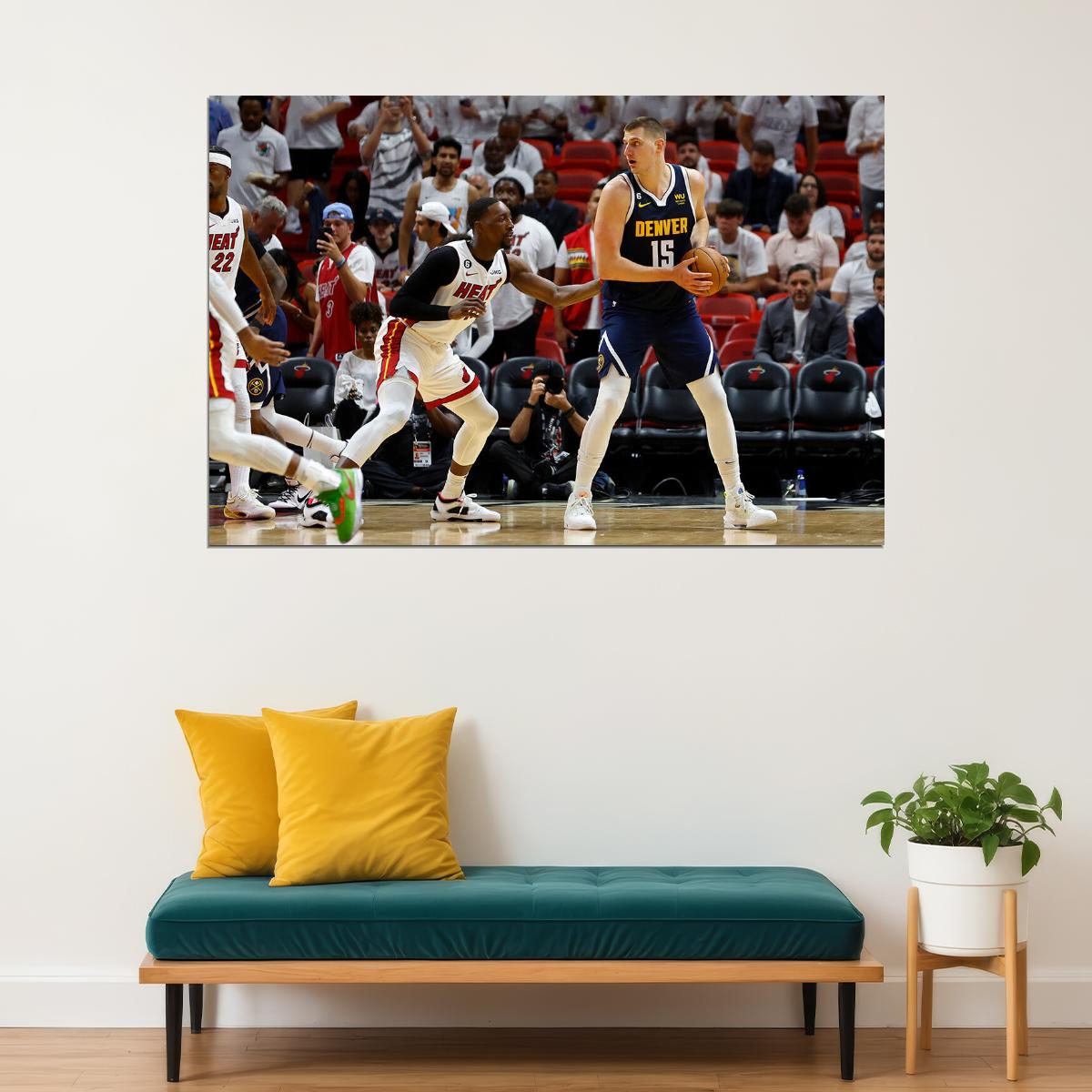 Nikola Jokic Serbian Basketballer Denver Nuggets Team Poster Wall Art Print Home Wall Decor - xonomax