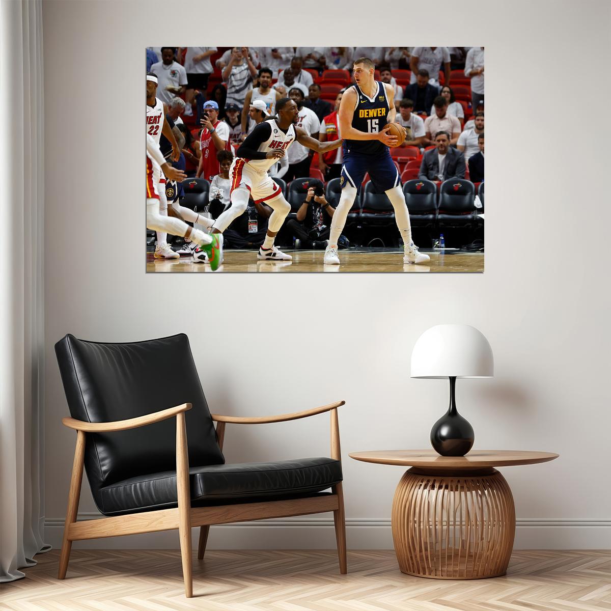 Nikola Jokic Serbian Basketballer Denver Nuggets Team Poster Wall Art Print Home Wall Decor - xonomax