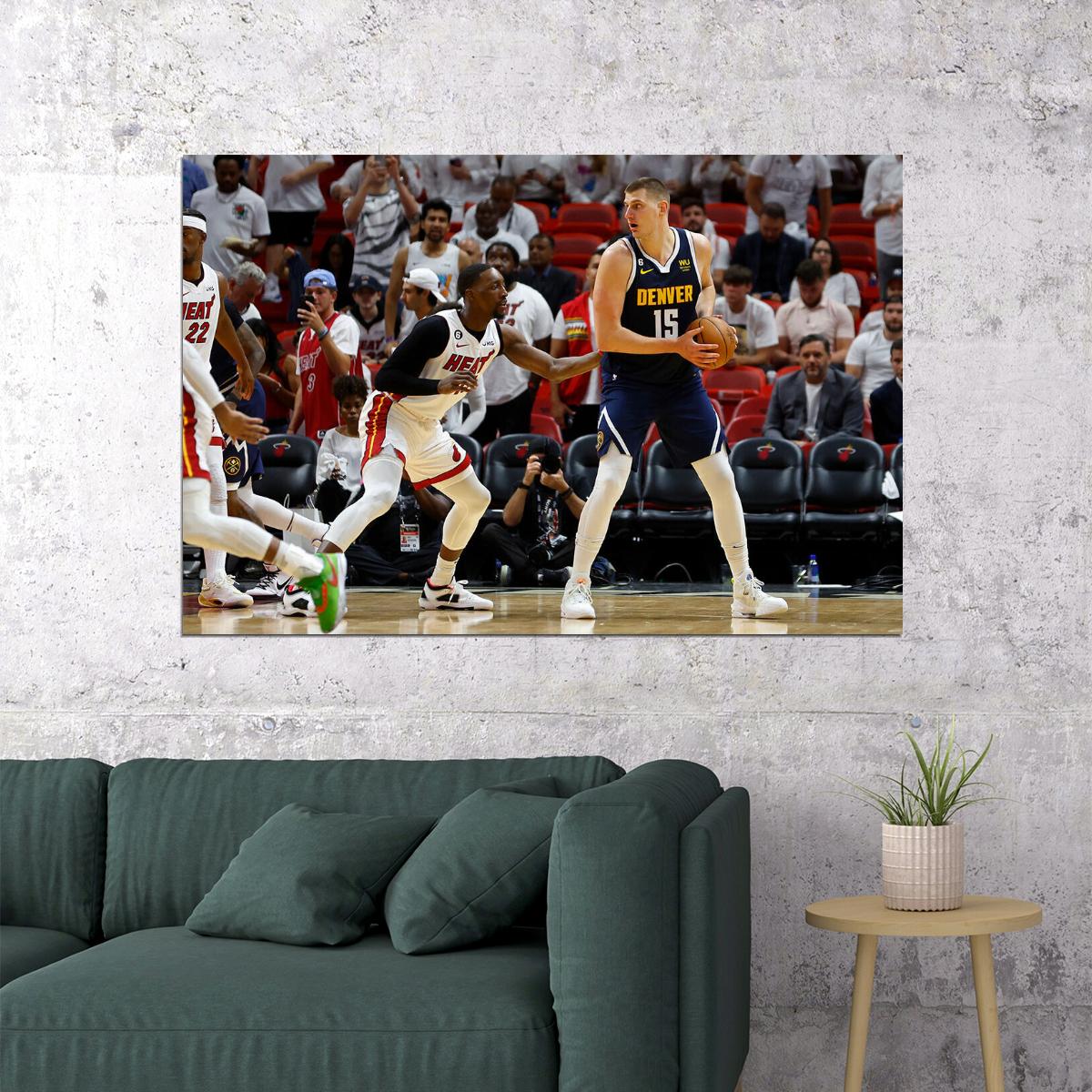 Nikola Jokic Serbian Basketballer Denver Nuggets Team Poster Wall Art Print Home Wall Decor - xonomax
