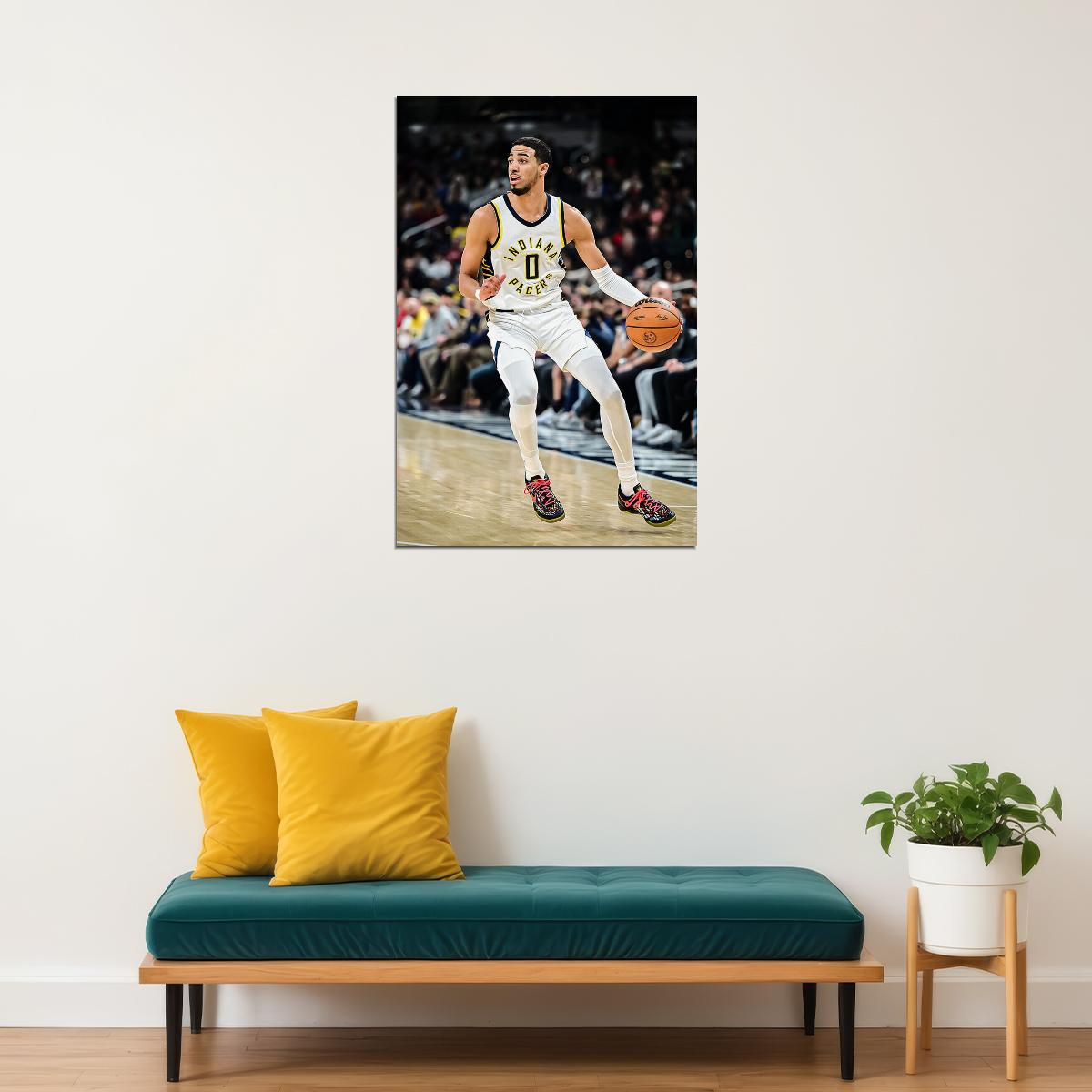 Tyrese Haliburton Athlete Indiana Pacers Basketball Team Poster Wall Art Print Home Wall Decor - xonomax