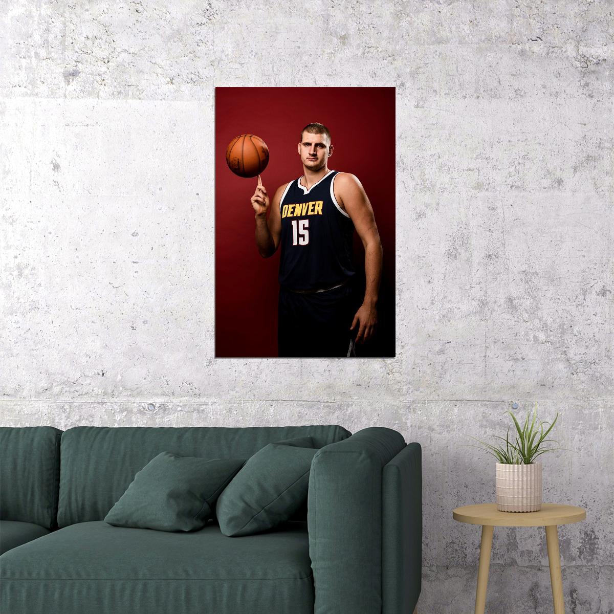Denver Nuggets Basketball Team Nikola Jokic Basketballer Poster Wall Art Print Home Wall Decor - xonomax