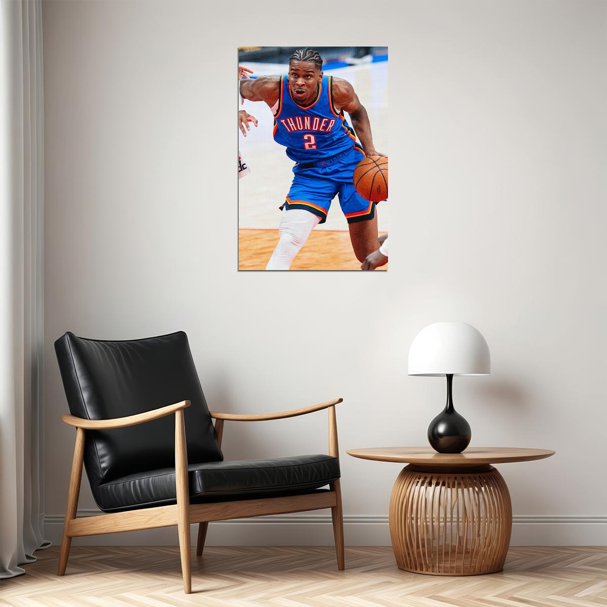 Shai Gilgeous-alexander Oklahoma City Thunder Basketball Poster Wall Art Print Home Wall Decor - xonomax