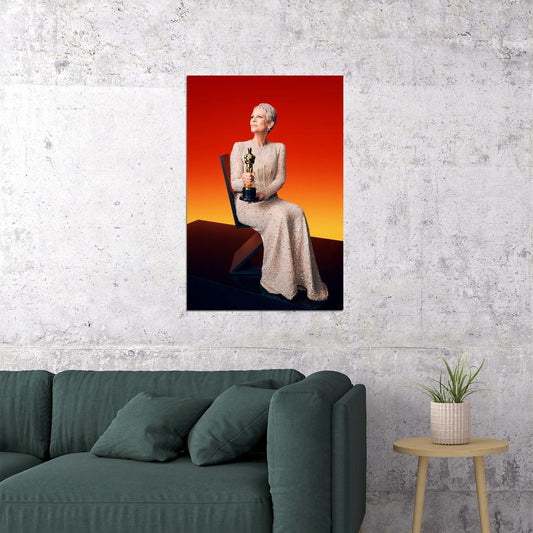Jamie Lee Curtis 2023 Oscars American Artist Poster Wall Art Print Home Wall Decor - xonomax