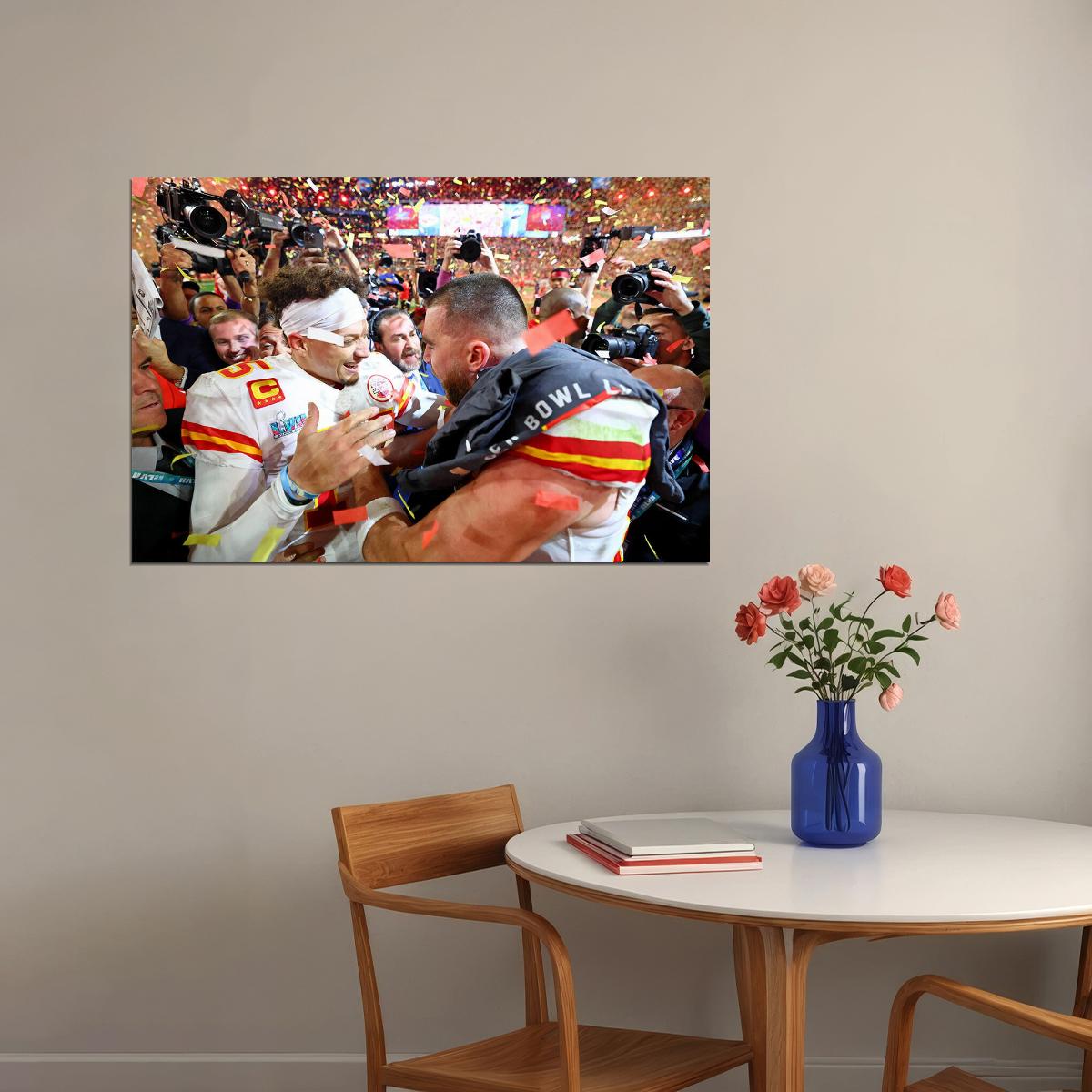 Patrick Mahomes Travis Kelce Ahtletes Kansas City Chiefs Poster Wall Art Print Home Wall Decor - xonomax