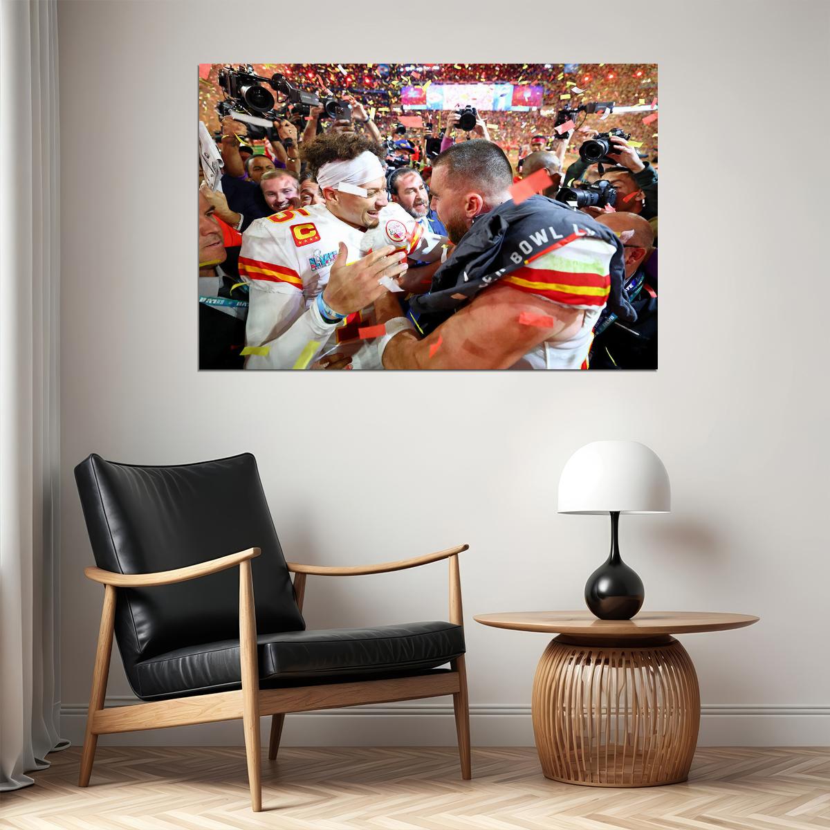 Patrick Mahomes Travis Kelce Ahtletes Kansas City Chiefs Poster Wall Art Print Home Wall Decor - xonomax