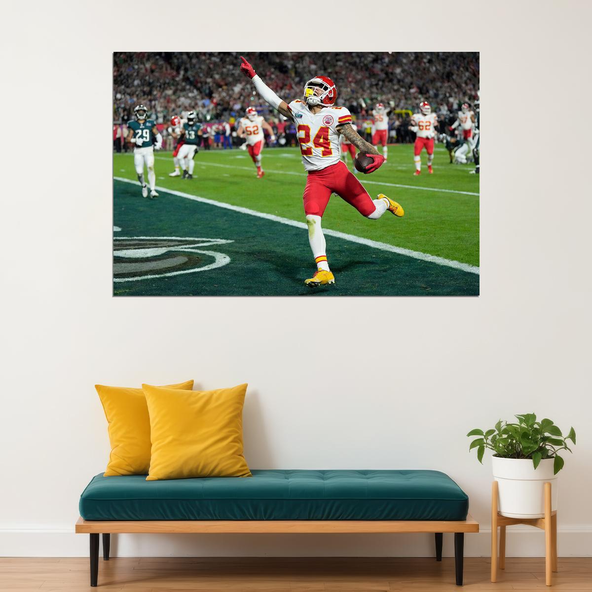 Skyy Moore 24 American Footballer Kansas City Chiefs Poster Wall Art Print Home Wall Decor - xonomax