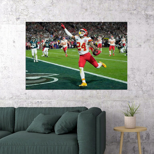 Skyy Moore 24 American Footballer Kansas City Chiefs Poster Wall Art Print Home Wall Decor - xonomax